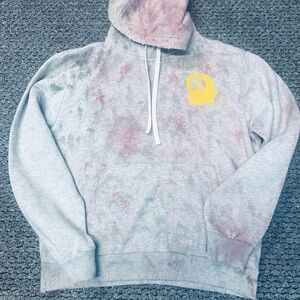 Gray Hoodie with Yellow Peace Sign